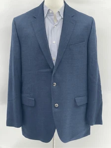 Jack Victor Conway Sport Coat Blazer Jacket Men 48L Blue Wool Double Vented - Picture 1 of 14