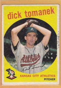 1959 TOPPS BASEBALL DICK TOMANEK #369 A'S VGEX *71364
