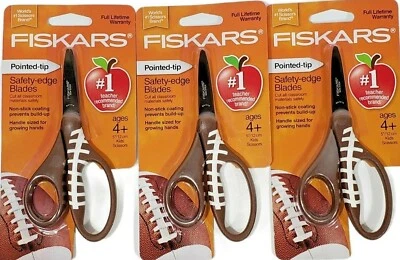 FISKARS 5 Inch Kids Scissors  Ages 4+  Pointed Tip, Safety Edge Blades Football - Image 1 of 4