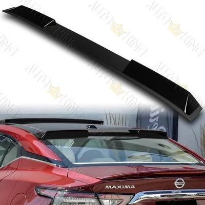 FOR 16-23 NISSAN MAXIMA W-POWER PEARL BLACK ABS REAR ROOF VISOR SPOILER WING - Image 1 of 4