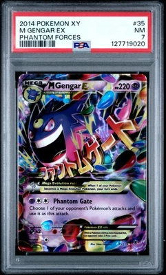 2014 Pokemon Xy Phantom Forces Mega Gengar EX #35 Phantom Forces PSA 7 New Cert  - Image 1 of 2