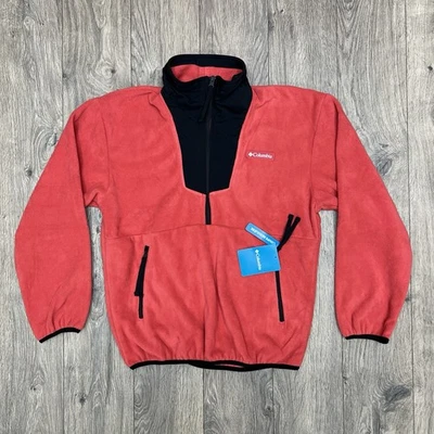 Jaqueta de lã Columbia meio zíper tamanho pequeno feminina Sequoia Grove vermelha - Imagem 1 de 4