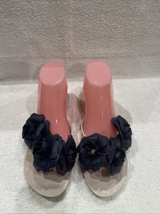 Melissa Women 8 Black Flower Jelly Sandals Sz 8 - Picture 1 of 5
