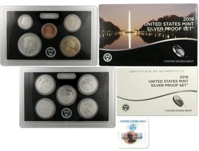 2019 Silver Proof Set U.S Mint OGP with The W Reverse Proof Penny Plus 10 Coins  - Image 1 of 4