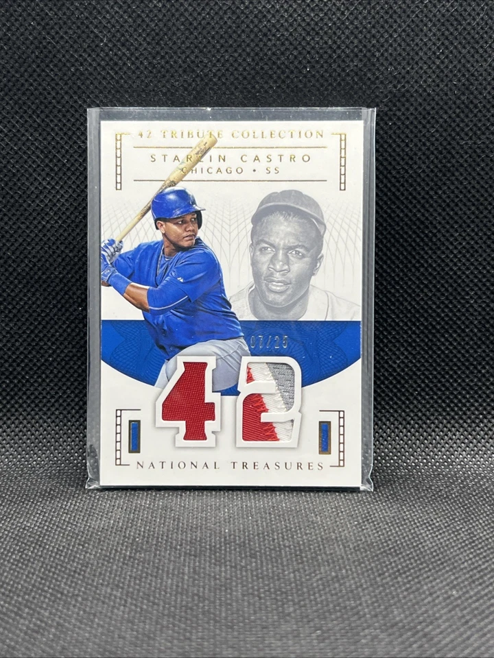 Camiseta deportiva 2016 Panini National Treasures 42 Tribute Starlin Castro #07/25 Robinson Foto 1 de 4