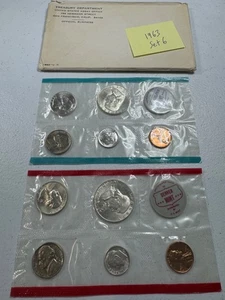 (1) 1963  US MINT SILVER P & D Set,  in all OGP,   w/ 90%  SILVER COINS,   SET 6 - Picture 1 of 6