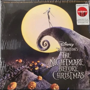 NIGHTMARE BEFORE CHRISTMAS YELLOW & PURPLE VINYL 2LP Limited Ed TIM BURTON NEW - Picture 1 of 3