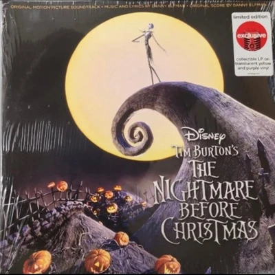 NIGHTMARE BEFORE CHRISTMAS YELLOW & PURPLE VINYL 2LP Limited Ed TIM BURTON NEW - Image 1 of 3
