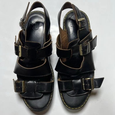 Sandalias para mujer DR. MARTENS Ariel vintage de cuero con plataforma y hebilla talla 9 Foto 1 de 4