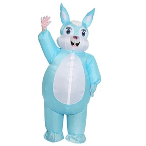Blow-up Easter Bunny Costume Adult Inflatable Rabbit Costume Barney Full Masc... - Picture 1 of 6