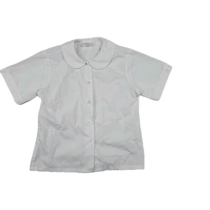 Flynn & OHara White Short Sleeve School Uniform Button-Up Blouse Size 10 / YM - Picture 1 of 6