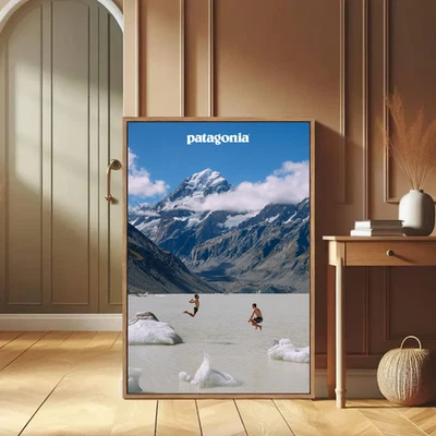 Плакат Patagonia ледник озеро прыжок лето приключение горы художественная печать - Изображение 1 из 4