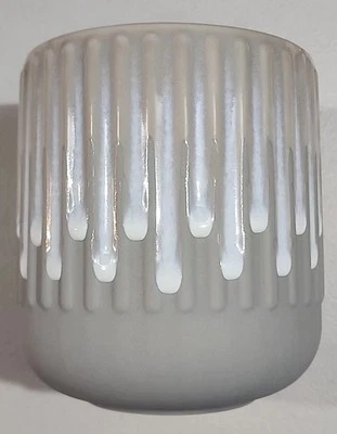 5" Ceramic Planter / Candle Holder / Vase Grey / White / Tan - Image 1 of 4