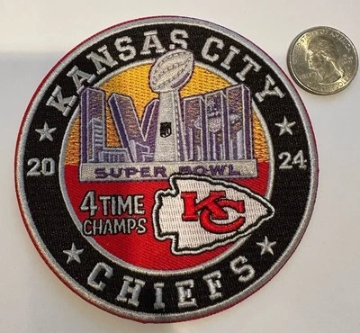 Kansas City Chiefs Champs embroidered iron on logo patch 4”x 4” Awesome!!