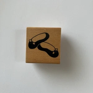 JRL Design Co Ballet Ballerina Shoes Slipper Dance Wood Rubber Stamp - Picture 1 of 3