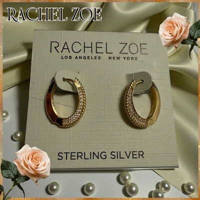 Rachel Zoe Sterling Silver Cubic Zirconia Hoop Earrings  - Image 1 of 4