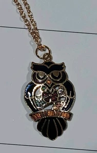 Handmade Owl Charm Necklace Vintage 1980s - Picture 1 of 6