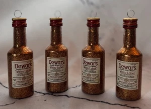 Dewar’s White Label Shot Bottle Alcohol Theme Ornaments Set of 4 - Picture 1 of 9