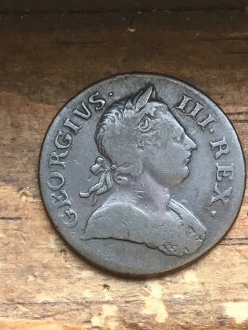 RARE George III 1/2 PENNY  1771 USA AMERICAN COLONIAL COIN Cover