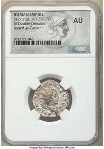 Saloninus as Caesar (AD 258-260). BI antoninianus (21mm, 7h). NGC AU. Rare. - Picture 1 of 2