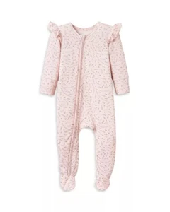 Elegant Baby PINK Baby Girls' Wildflower Print Footie, US 3-6 Months - Picture 1 of 3