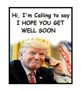954 - Imán para refrigerador tarjeta de felicitación Donald Trump Get Well - Buen tamaño - Imagen 1 de 1