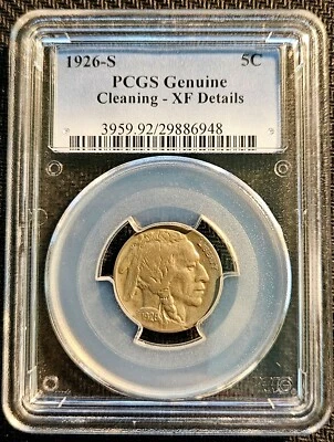 1926-S Nickel Five-Cent Piece, Indian Head/Buffalo, PCGS XF Details (Cleaned) - Image 1 of 2