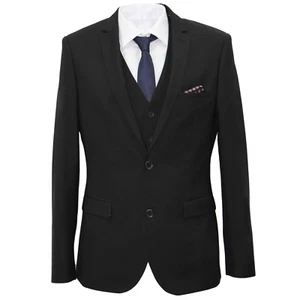Carter & Jones Black Big & Tall 3 Piece Tailored Fit Suit - Picture 1 of 4