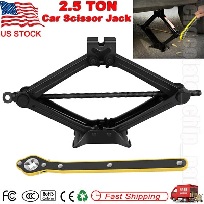 Scissor Jack 2.5 Ton Steel Scissor Car Lift Jack Kit with Hexagonal Lug Wrench - Image 1 of 4
