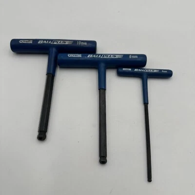 Allen Ball Plus 10MM, 8MM, 4MM Cushion Grip Ball T-Handle Hex Key SET USA - Image 1 of 4