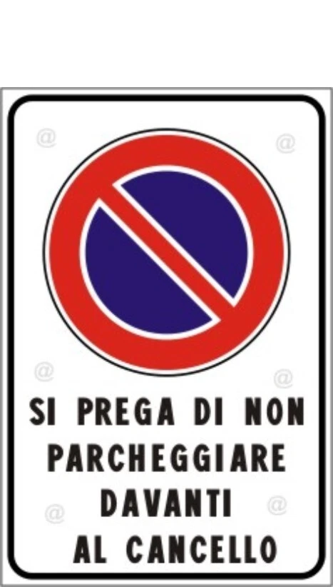 CARTELLO DIVIETO DI SOSTA CARTELLI TARGHE TARGA ALLUMINIO  3mm 4 FORI 20X30cm - Immagine 1 di 1