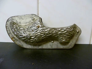 VINTAGE FRANZÖSISCHE ZWEITEILIGE CLOG-FORM, Nr. 12, METALL SCHOKOLADENFORM, GELEEFORM - Bild 1 von 5