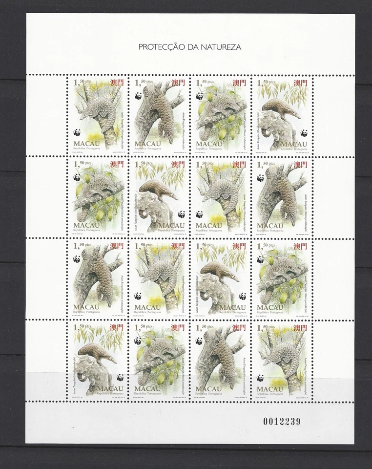 Macao Macao 1995 Mini S/S WWF conjunto de sellos de animales MNH Foto 1 de 1