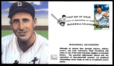 2006 FDC Baseball Sluggers Hank Greenberg Tom's Cachet Designs - Image 1 of 2