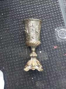 Vintage French Style Cherub Brass Chalice. Could Be Turned Into A Lamp 10"x4" - Picture 1 of 12