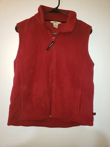 VTG Woolrich Vest Women's Size Medium M Orange Full Zip Fleece Outerwear - Picture 1 of 3