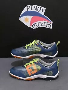 FootJoy FreeStyle Junior Golf Shoes / Navy-Orange-Lime / Youth Sz 6M - Picture 1 of 13