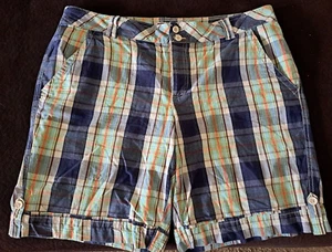 NUEVOS Pantalones Cortos Elásticos a Rayas Faded Glory para Mujer Talla 16 - Bolsillos, Algodón/Spandex - Imagen 1 de 11