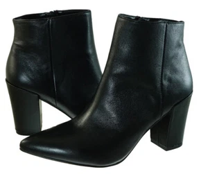 Steve Madden Womens Lidiaa Black Slip On Pointed Toe Zipper Casual Booties Boots - Picture 1 of 1