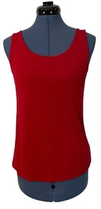 Eileen Fisher Red Silk Sleeveless Tank Shell Base Layer Holiday Christmas Size M - Picture 1 of 9