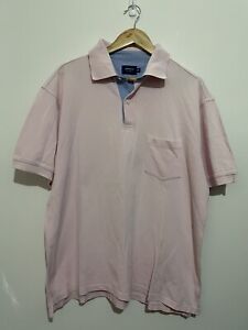 Arrow USA Size 3XL Men’s Polo T-Shirt Pink Short Sleeve Collared Cotton Button