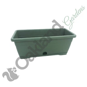 40cm Window Box Trough Green Planter For Garden Furniture Plant Pot Tray | x 2 - Picture 1 of 3