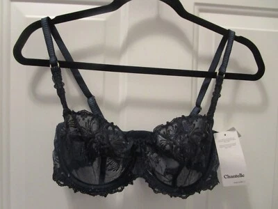 CHANTELLE CHAMPS ELYSEES LACE UNLINED DEMI BALCONETTE BRA IN BLUE  STYLE 2605 - Image 1 of 4