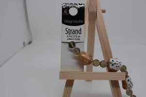 Cousin Keramik & Glas hellbraun Eule Perlenstrang, 23 Stück - Bild 1 von 4