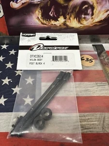 4" Black Nylon Body Post (2) Duratrax DTXC2614 RC Part - Picture 1 of 4