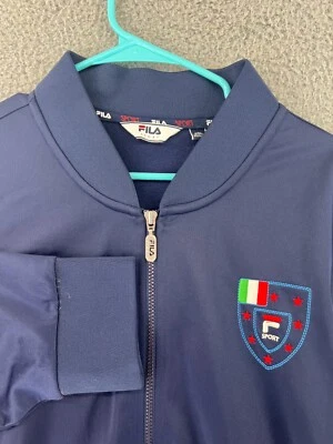 FILA SPORT Fleece Jacket Men's XXL Blue Full Zip Casual Athletic Logo Flagg - Image 1 of 4