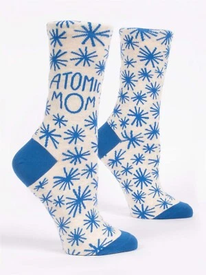 Calcetines Atomic Mom azul Q para mujer talla 5-10 azul y blanco Foto 1 de 2