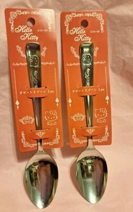 Sanrio Hello kitty Stainless large dessert Spoon x2 Pcs New w tag made in Japan - Picture 1 of 2
