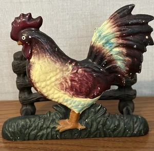 11.5” Vintage Cast Iron Rooster Napkin Holder  - Picture 1 of 6