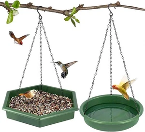 2 in 1 Bird Feeder & Bird Bath Hanging Bird Feeding Tray and Bath Outdoor - Picture 1 of 7